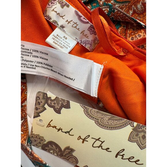 Band Of Free Cropped Tank Size XS Adjustable Straps Tie Back NWT $68 Orange - Picture 3 of 6